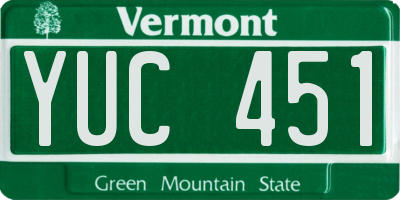VT license plate YUC451
