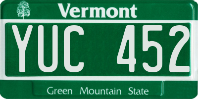 VT license plate YUC452