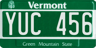 VT license plate YUC456