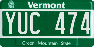 VT license plate YUC474