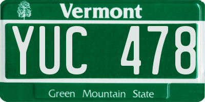 VT license plate YUC478