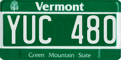 VT license plate YUC480