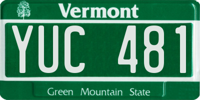 VT license plate YUC481