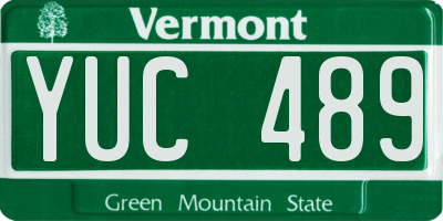 VT license plate YUC489
