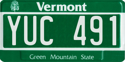 VT license plate YUC491