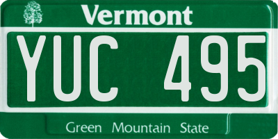 VT license plate YUC495