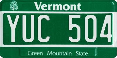 VT license plate YUC504
