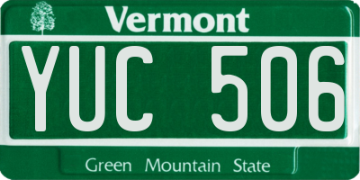 VT license plate YUC506