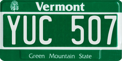 VT license plate YUC507