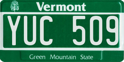 VT license plate YUC509