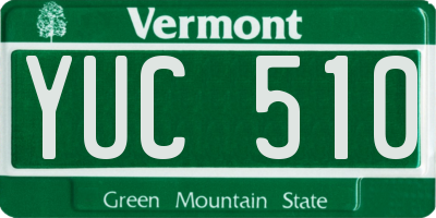 VT license plate YUC510