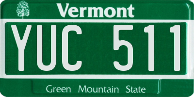 VT license plate YUC511