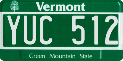 VT license plate YUC512