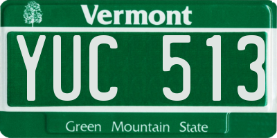 VT license plate YUC513