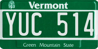VT license plate YUC514
