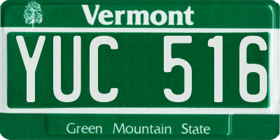 VT license plate YUC516