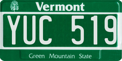 VT license plate YUC519
