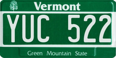 VT license plate YUC522
