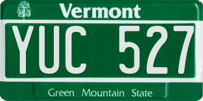 VT license plate YUC527
