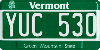 VT license plate YUC530