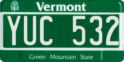 VT license plate YUC532