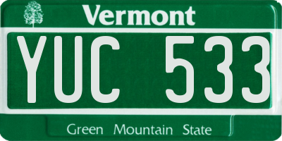VT license plate YUC533