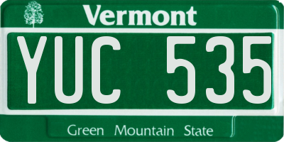 VT license plate YUC535