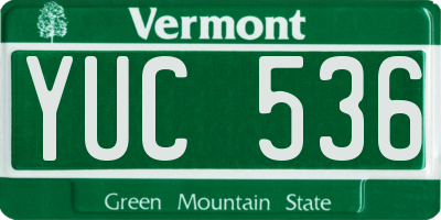 VT license plate YUC536