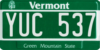 VT license plate YUC537