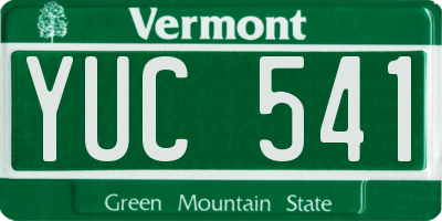 VT license plate YUC541