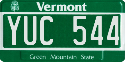 VT license plate YUC544