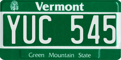 VT license plate YUC545