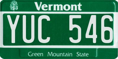 VT license plate YUC546