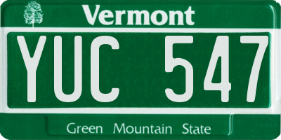 VT license plate YUC547