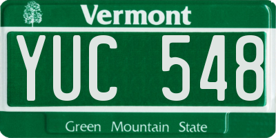 VT license plate YUC548