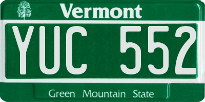 VT license plate YUC552