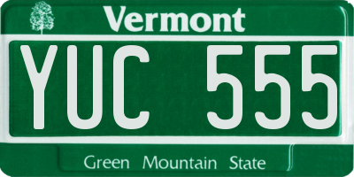 VT license plate YUC555