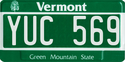 VT license plate YUC569