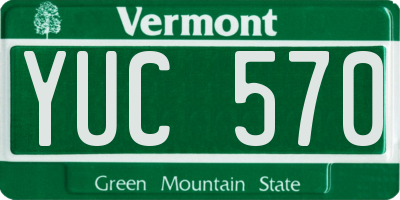VT license plate YUC570