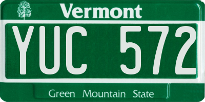 VT license plate YUC572