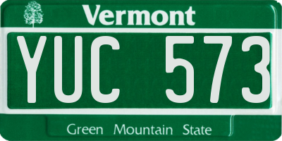VT license plate YUC573