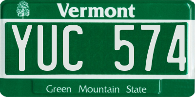VT license plate YUC574