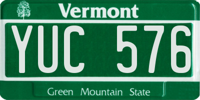 VT license plate YUC576