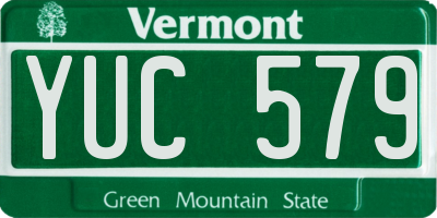 VT license plate YUC579