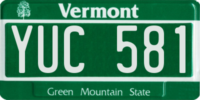 VT license plate YUC581