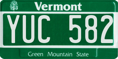 VT license plate YUC582