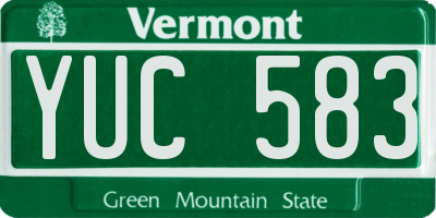 VT license plate YUC583