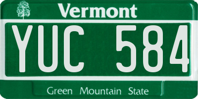 VT license plate YUC584