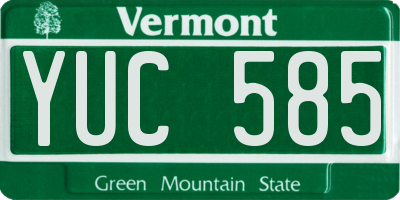 VT license plate YUC585