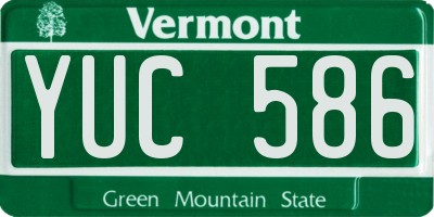 VT license plate YUC586